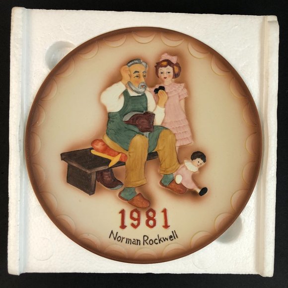 Norman Rockwell "The Shoemaker - 1981 Annual Collector's Plate - Picture 1 of 6